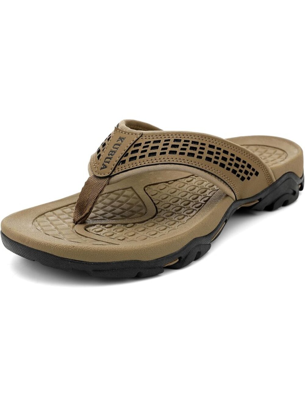 Men's Brown Black Beach Flip-Flops Water Sandals Outdoor Athletic Thong